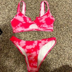 Tie-dye pink bikini